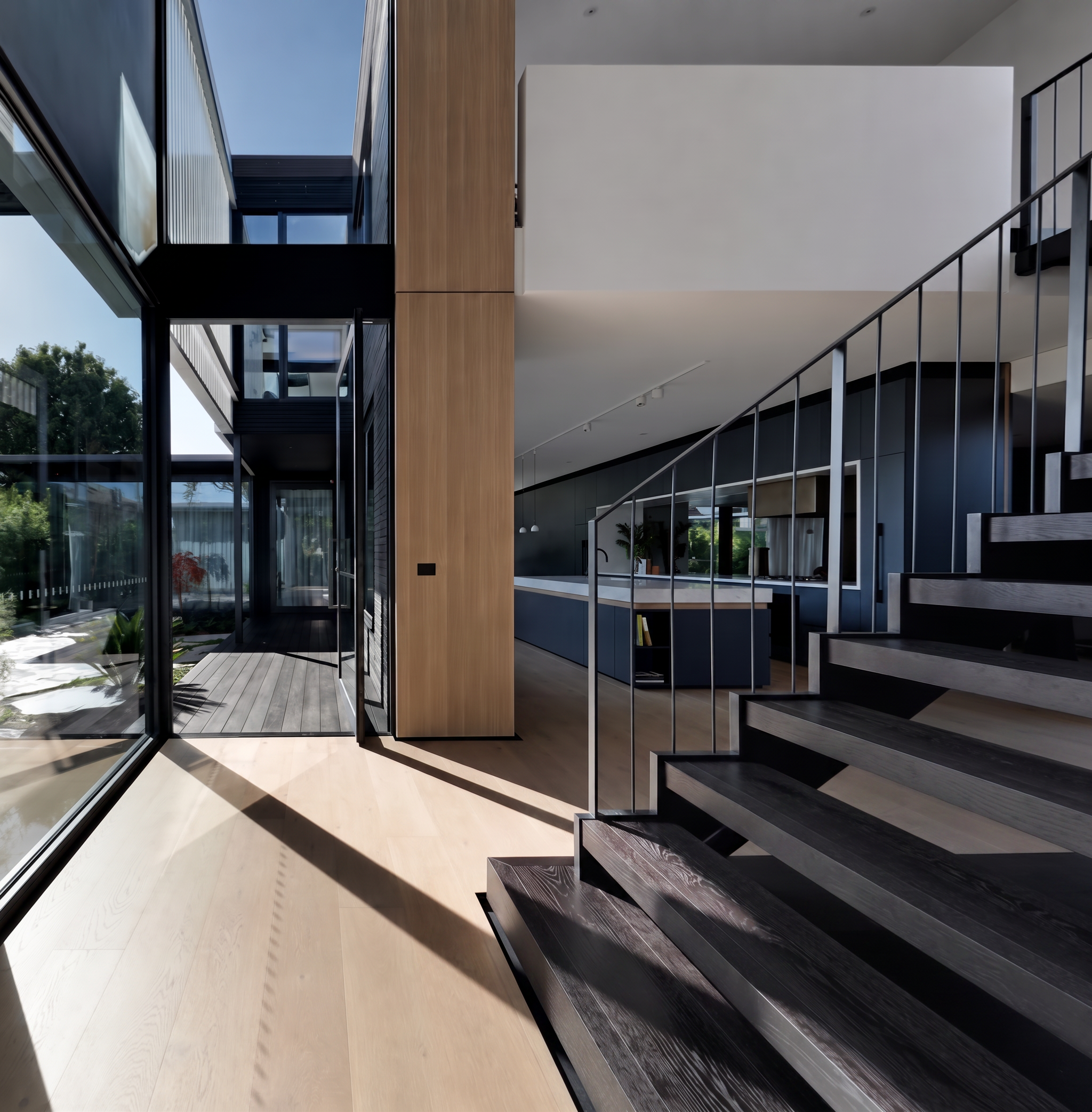 black stairs