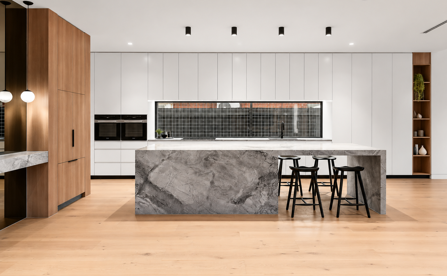 grey stone kitchen