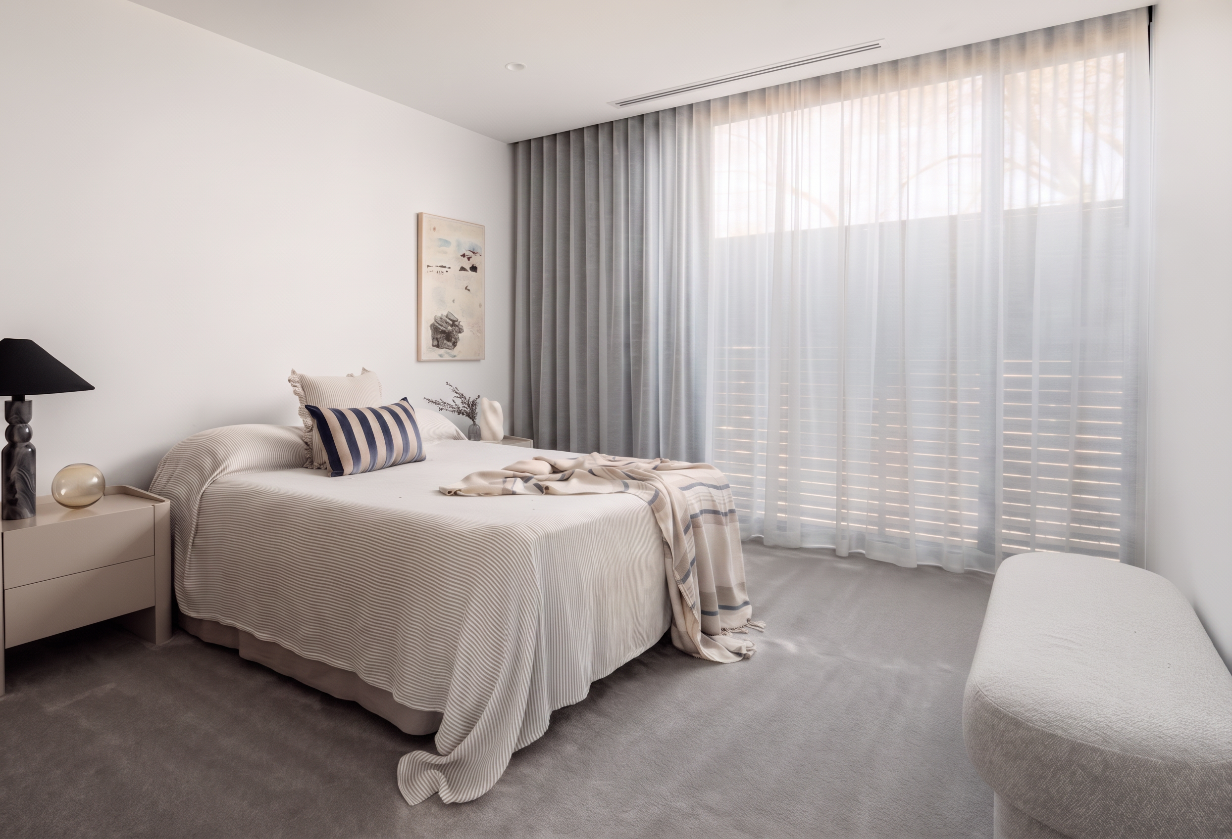 white bed